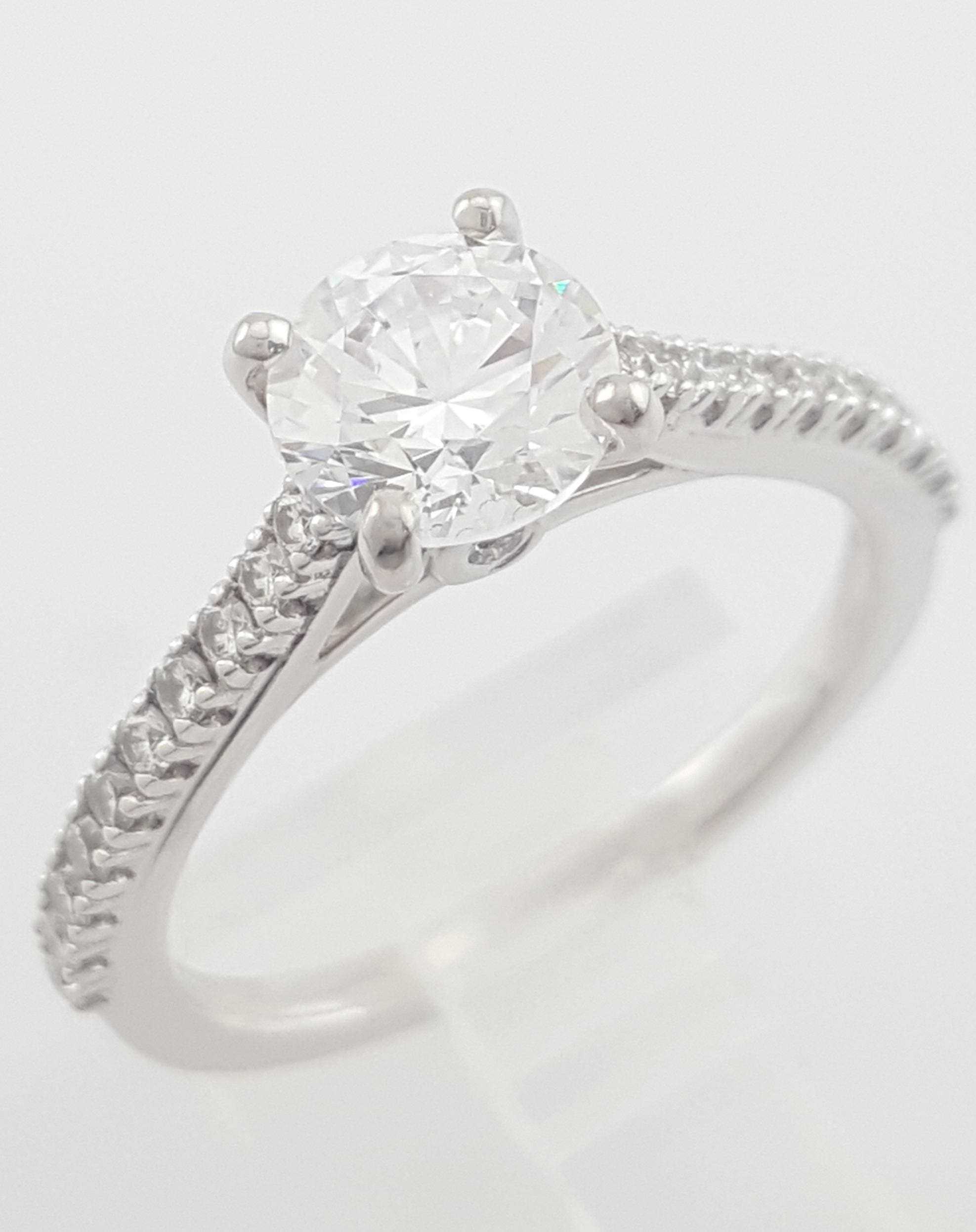 Ritani 1RZ2498 Semi-Mount Diamond Engagement Ring 0.24ct 14k White Gold Rt $1666