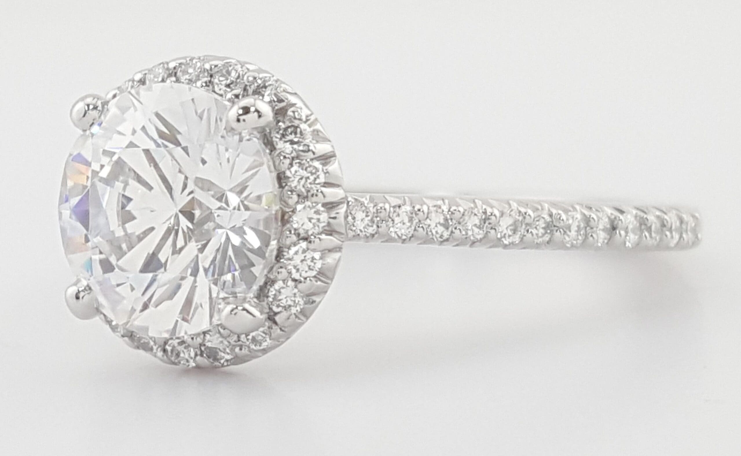 Ritani 1RZ3702 French-Set Semi-Mount Halo Engagement Ring Platinum Rt $3,650