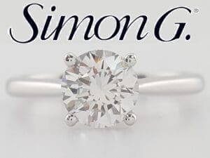 Simon G MR2954 Solitaire Semi-Mount 18k White & Rose Gold Engagement Ring $1,740