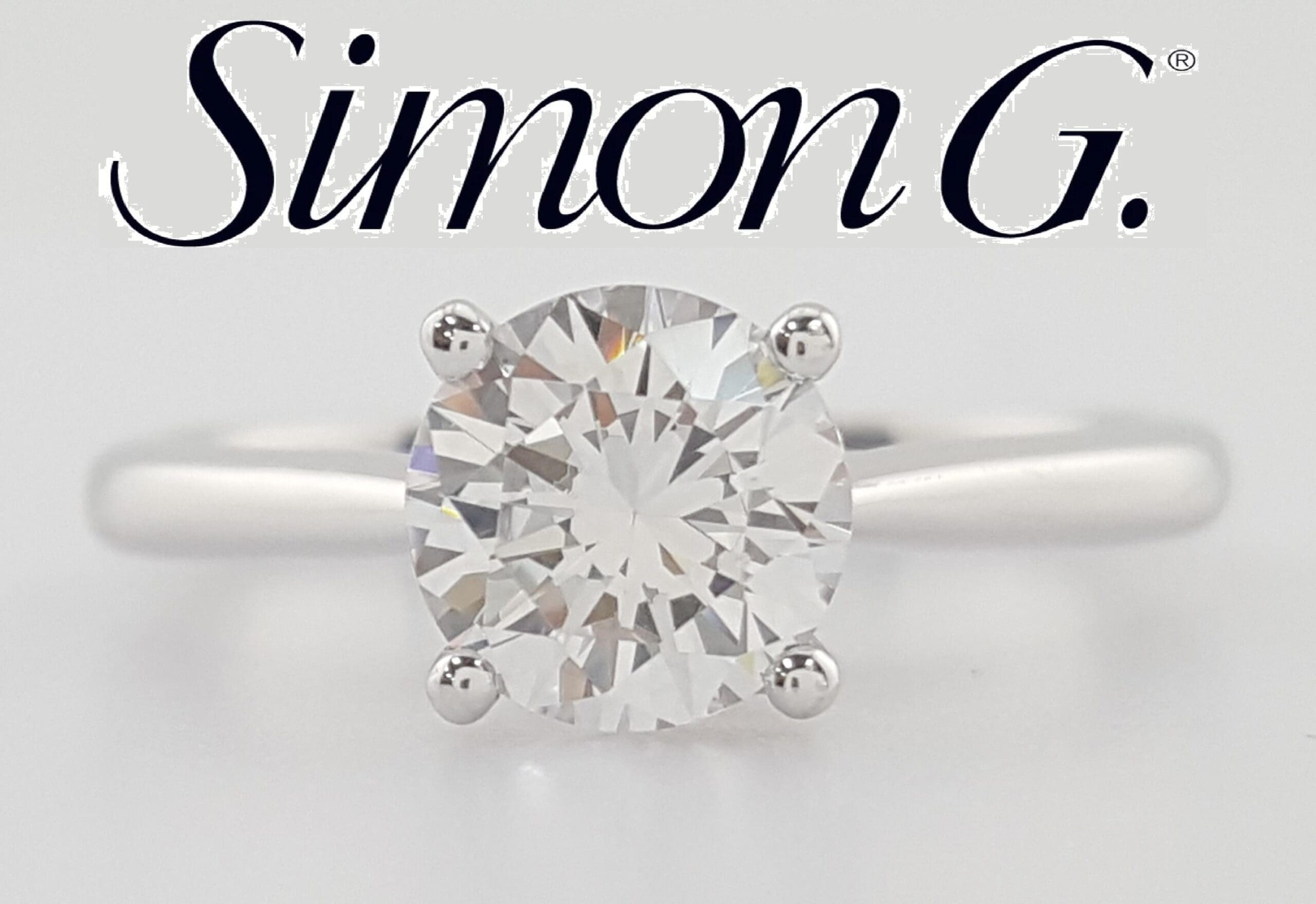 Simon G MR2954 Solitaire Semi-Mount 18k White & Rose Gold Engagement Ring $1,740