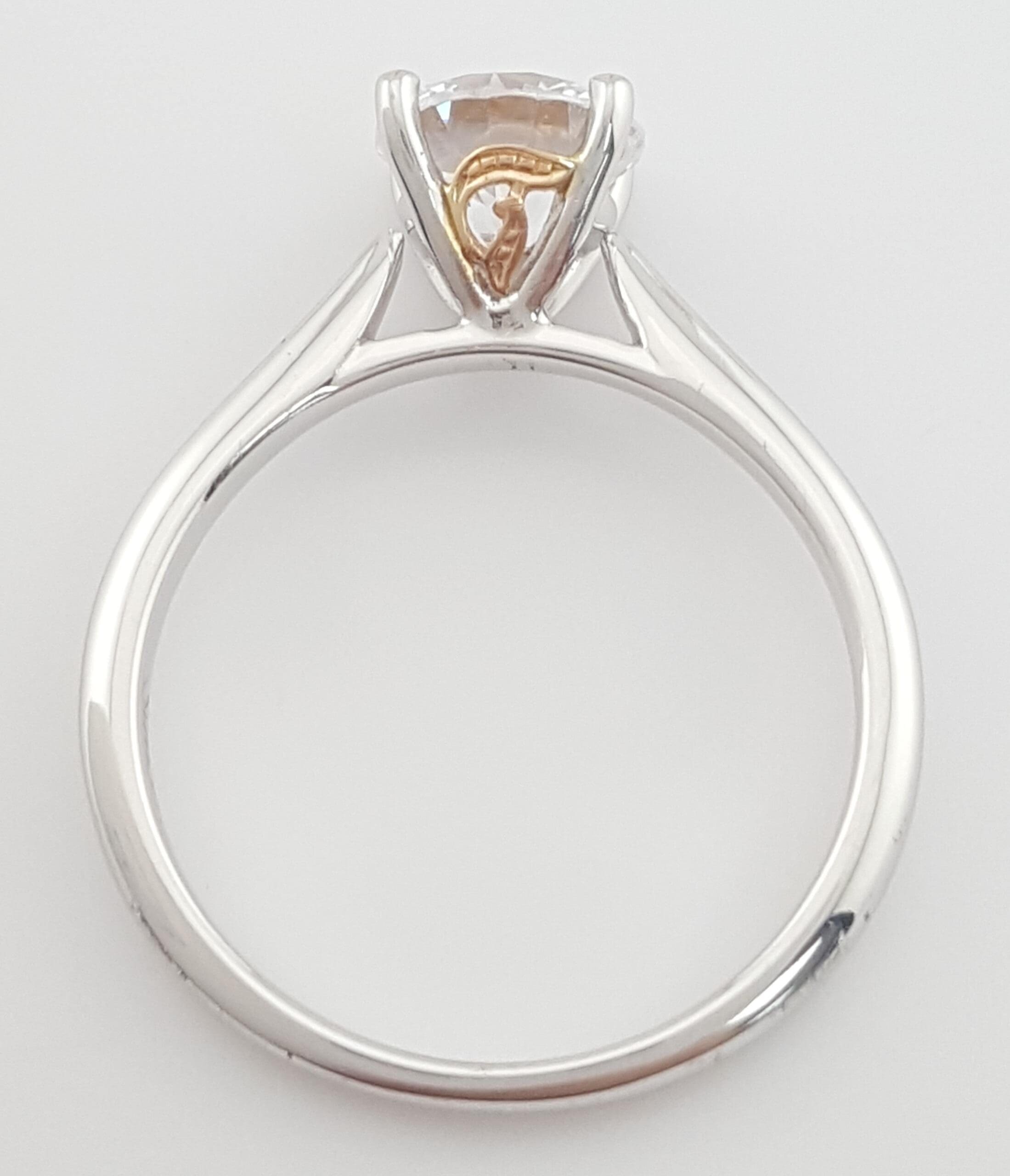 Simon G MR2954 Solitaire Semi-Mount 18k White & Rose Gold Engagement Ring $1,740