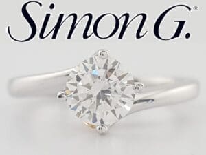 Simon G MR2956 Solitaire Semi-Mount 18k White & Rose Gold Engagement Ring $1,830