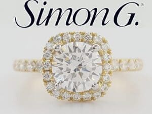 Simon G MR2132 Semi-Mount Diamond 0.44 ct 18k Yellow Gold Engagement Ring $3,570