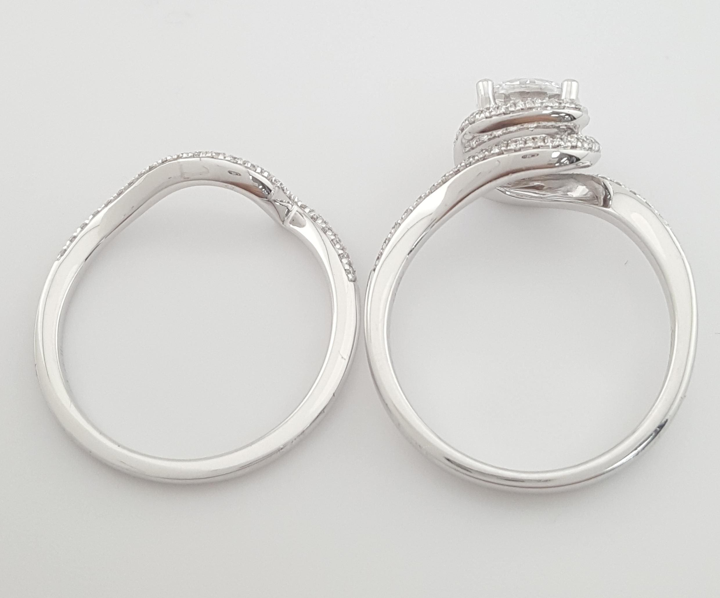 Simon G MR2533 Semi-Mount Passion 18k White Gold Engagement Ring Set Rtl $3,370