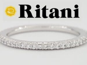 Ritani Micropave Diamond Eternity Wedding Band Ring 0.30 ct 33700 18k White Gold