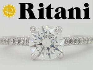 Ritani 0.24 ct 14k White Gold Diamond Semi-Mount Engagement Ring RTL 1,150