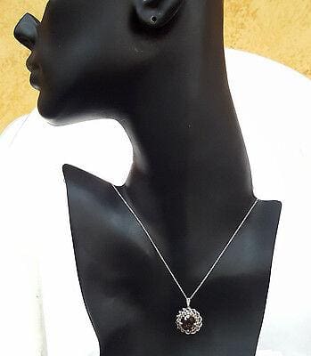 LeVian Smoky Quartz & Chocolate Diamond Pendant / Necklace 18" 14K Gold 4.77 ct