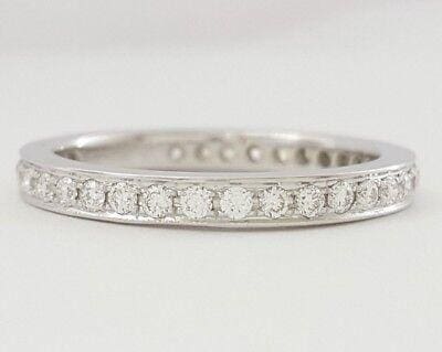 0.54 ct 18K White Gold Round Diamond Full Circle Eternity Wedding Band / Ring