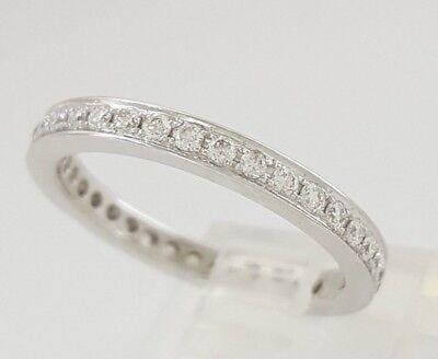 0.54 ct 18K White Gold Round Diamond Full Circle Eternity Wedding Band / Ring
