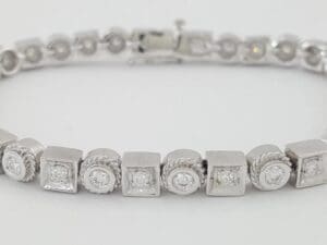 Penny Perville Classis Diamond Tennis Bracelet 1.7 ct 30.4 Grams 18K White Gold