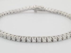 Round Brilliant Diamond Tennis Bracelet 3 ct 14K White Gold 7" 2.5 mm Retail $6K