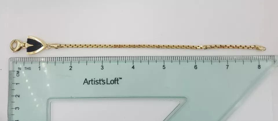 Bernard K Passman Black Coral Meteorite 18k Yellow Gold Box Bracelet 19.6 g 8"