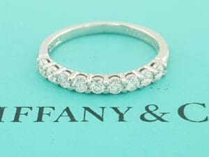 Tiffany & Co Forever Half Circle Diamond Wedding Band Ring 0.27ct Plat Rt $4,500