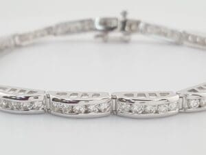 Round Diamond Channel Set Tennis Bracelet 3.2 ct 14K White Gold 7.25" Rtl $9,995