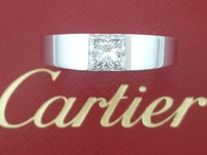 Cartier Tank Princess Diamond Ring 1.05 ct 18k White Gold Unisex Retail $22K