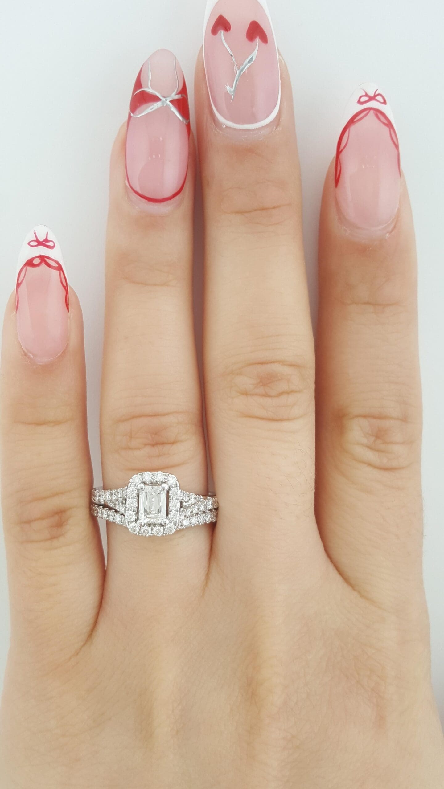 The Leo Emerald Diamond Halo Engagement Ring & Band Set 1.23 ct 14K White Gold