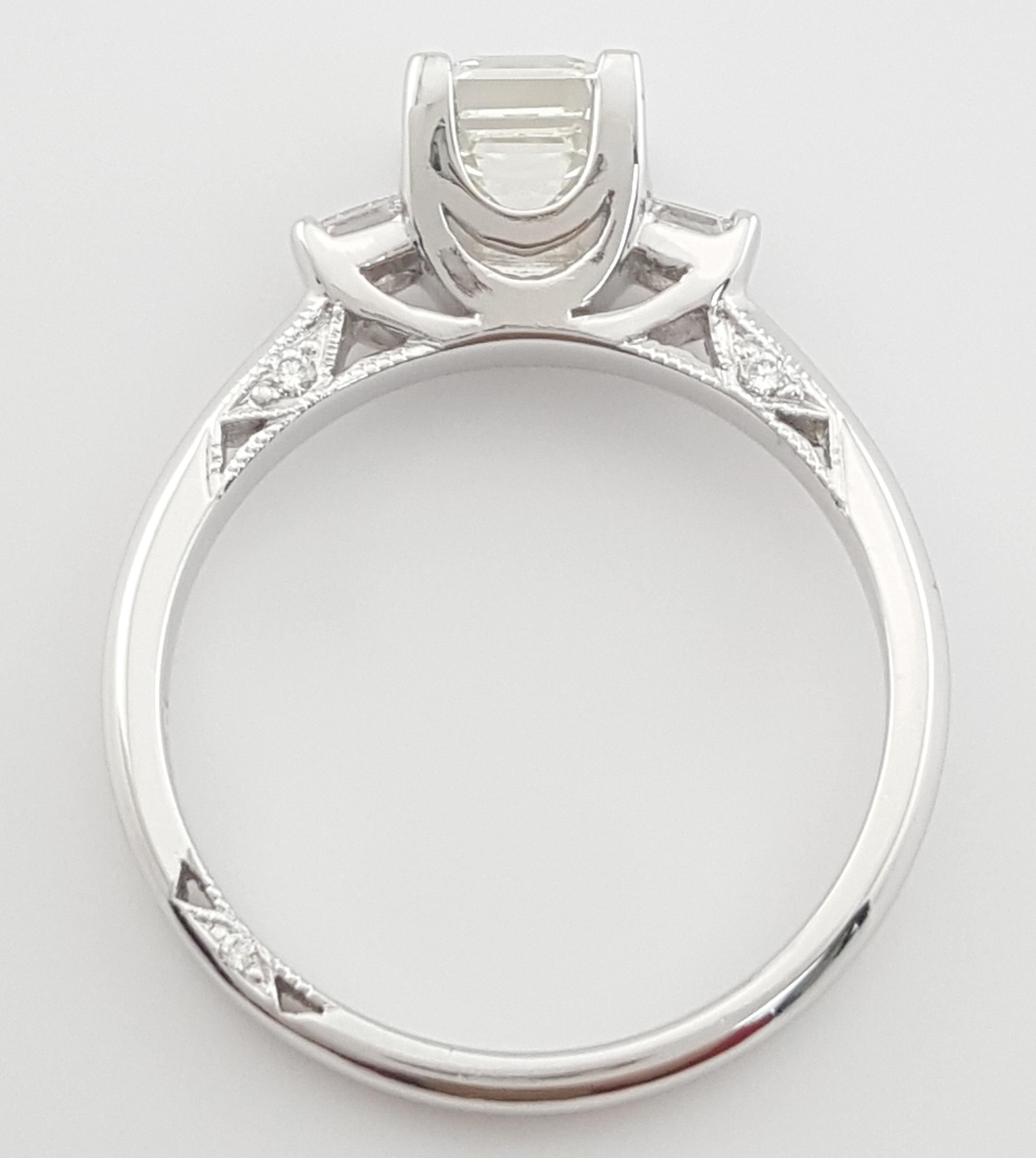 Tacori Asscher Cut Diamond 3-Stone Platinum Engagement Ring 1.23 ct Rtl $10.5K