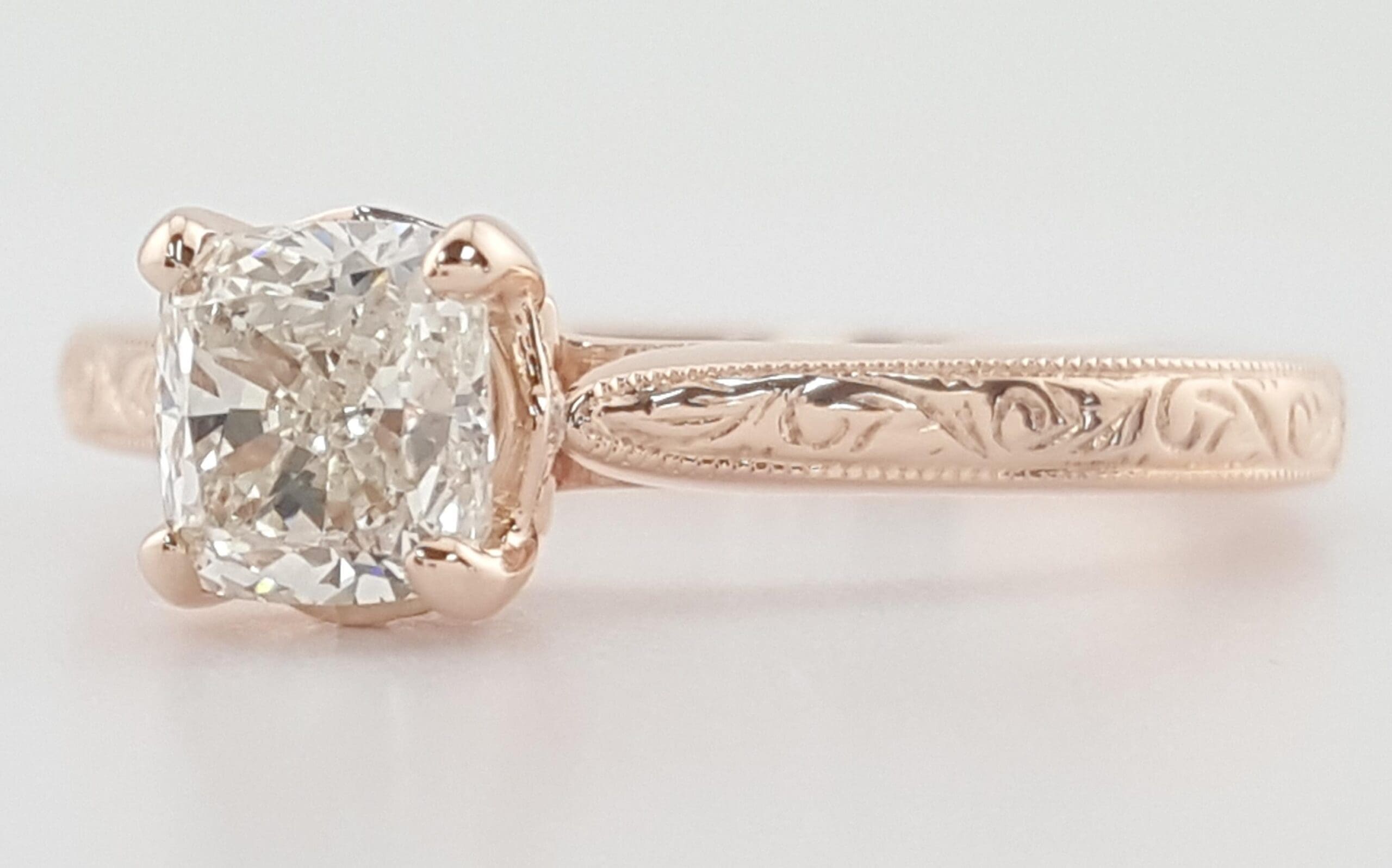 Noam Carver Cushion Diamond Engagement Ring 14k Rose Gold 0.84 ct Retail $5k