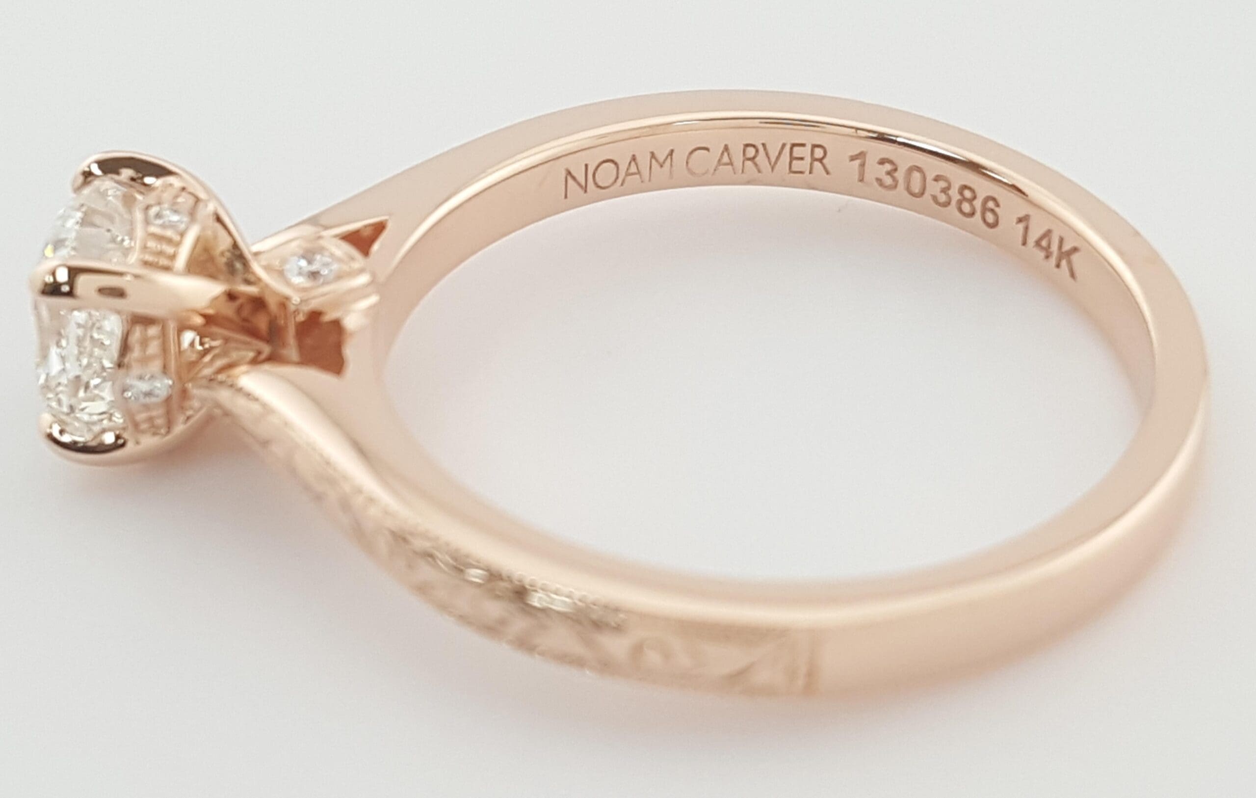 Noam Carver Cushion Diamond Engagement Ring 14k Rose Gold 0.84 ct Retail $5k