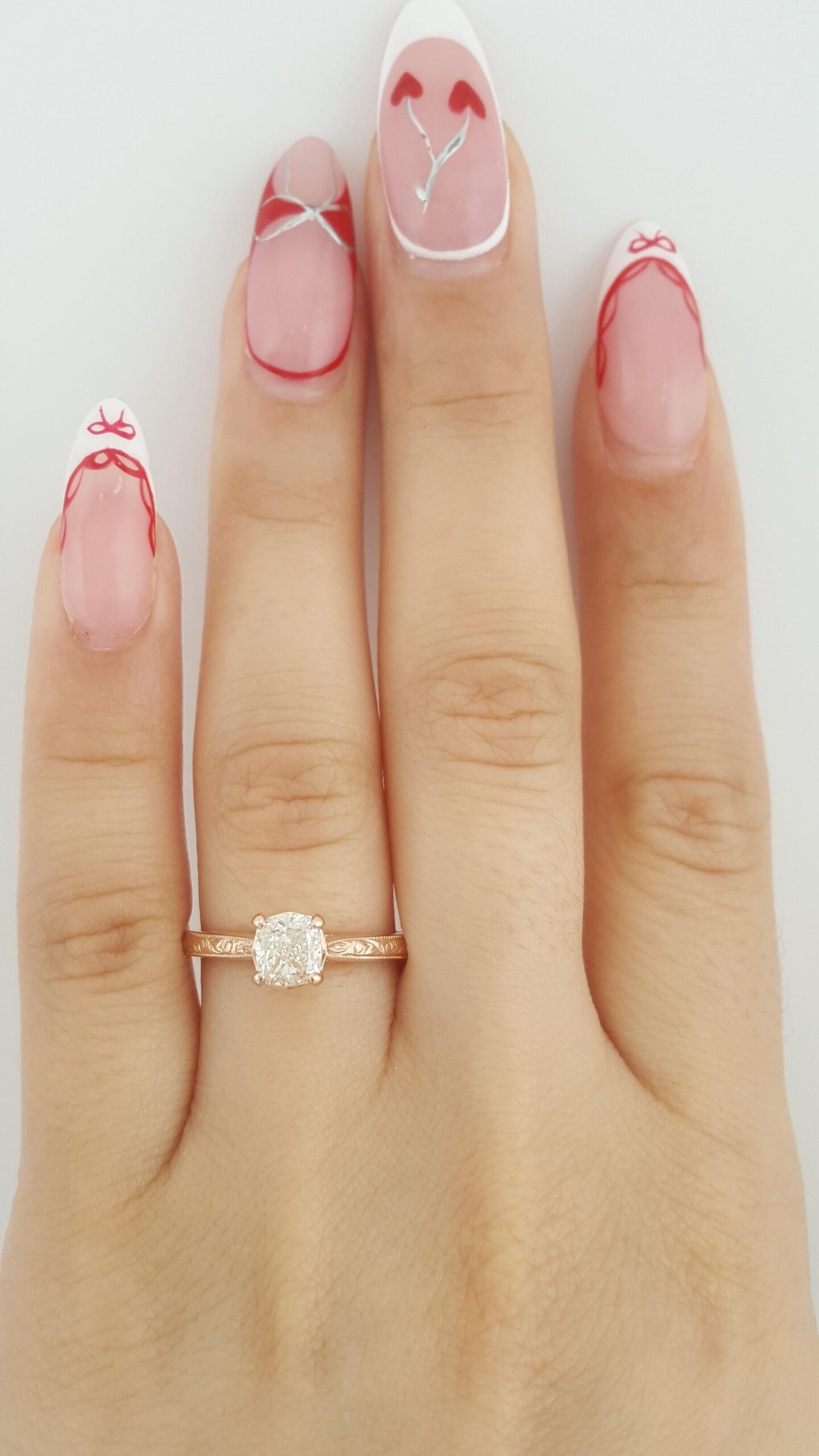 Noam Carver Cushion Diamond Engagement Ring 14k Rose Gold 0.84 ct Retail $5k