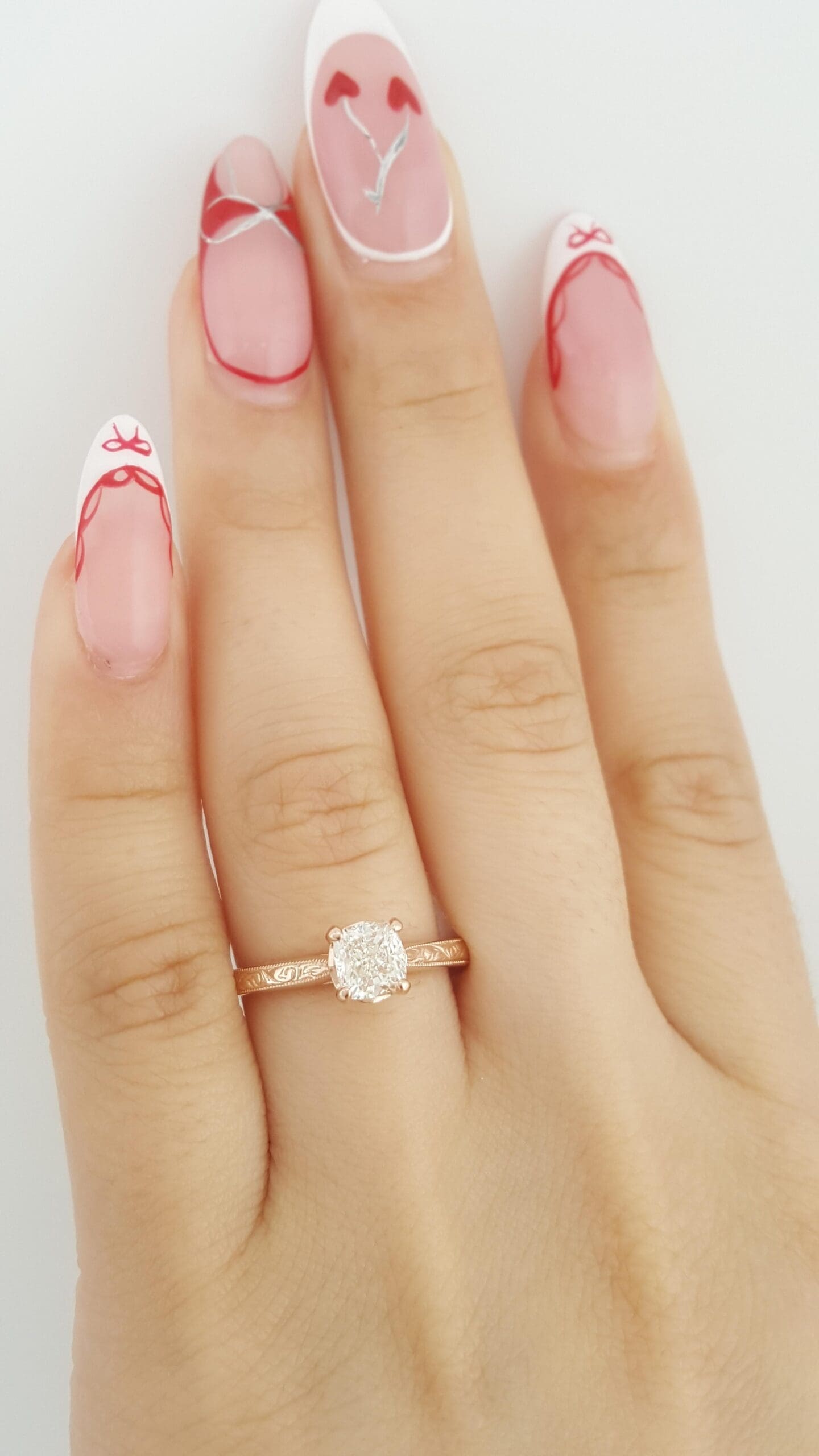 Noam Carver Cushion Diamond Engagement Ring 14k Rose Gold 0.84 ct Retail $5k