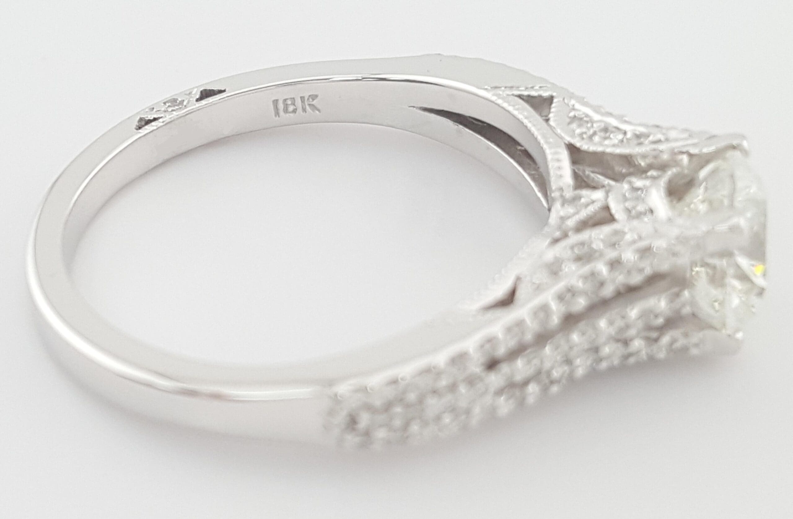 Tacori Round Diamond Engagement Ring 1.36ct 18K White Gold Rtl $11,500