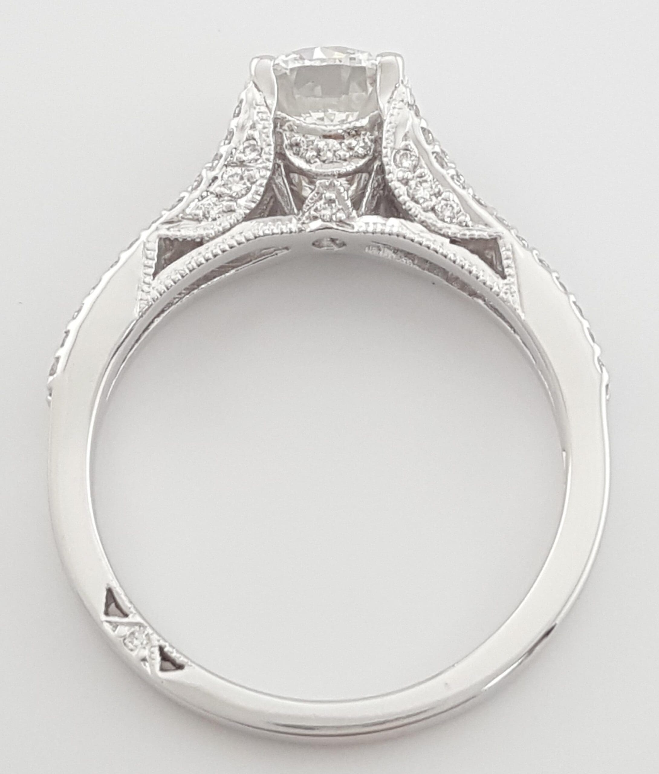 Tacori Round Diamond Engagement Ring 1.36ct 18K White Gold Rtl $11,500