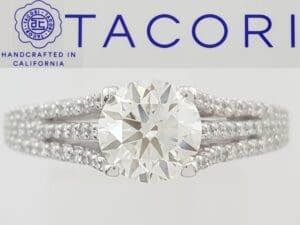 Tacori Round Diamond Engagement Ring 1.36ct 18K White Gold Rtl $11,500