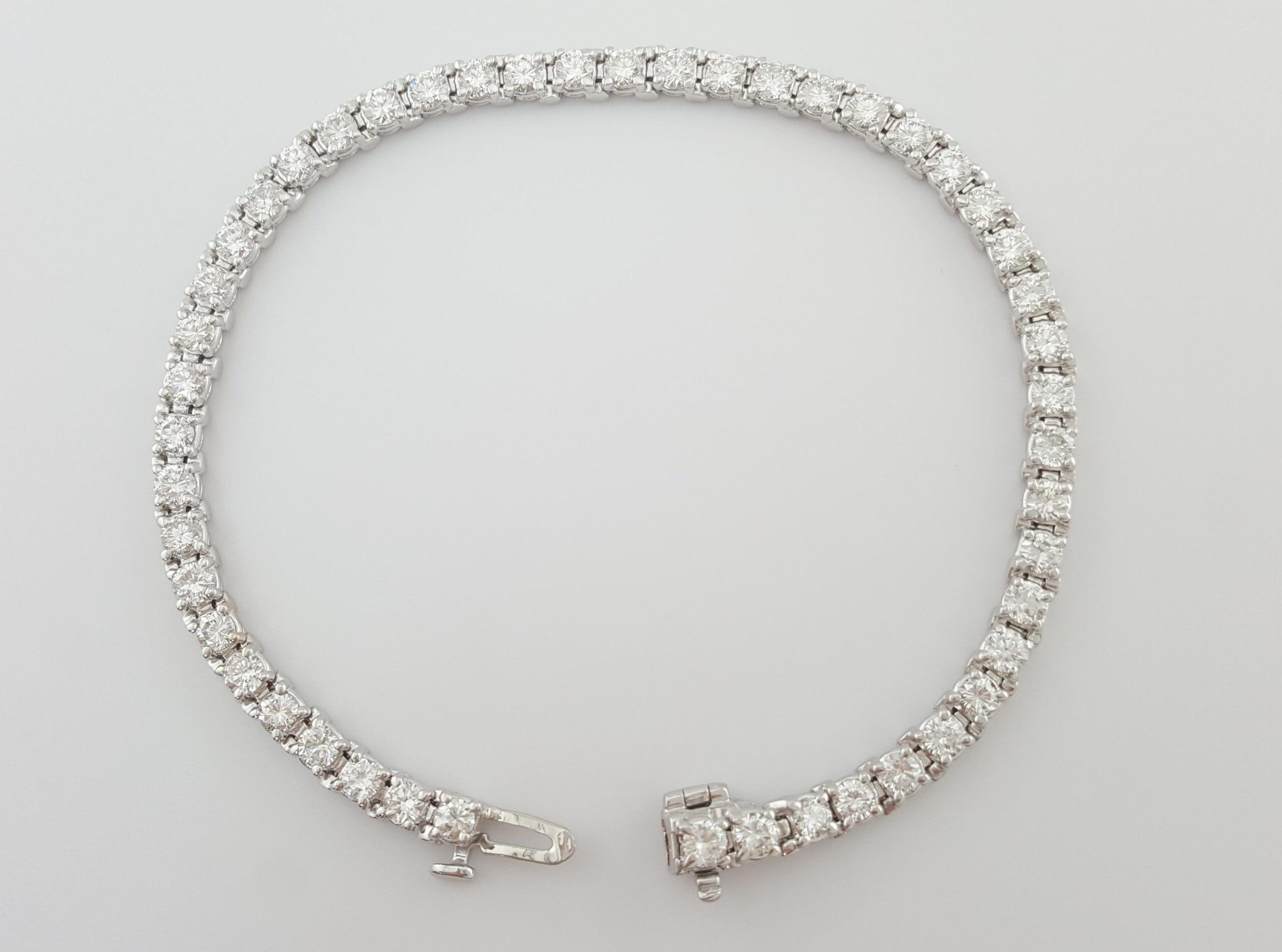 Round Diamond Tennis Bracelet 4 ct 14K White Gold 7" Retail $10,500