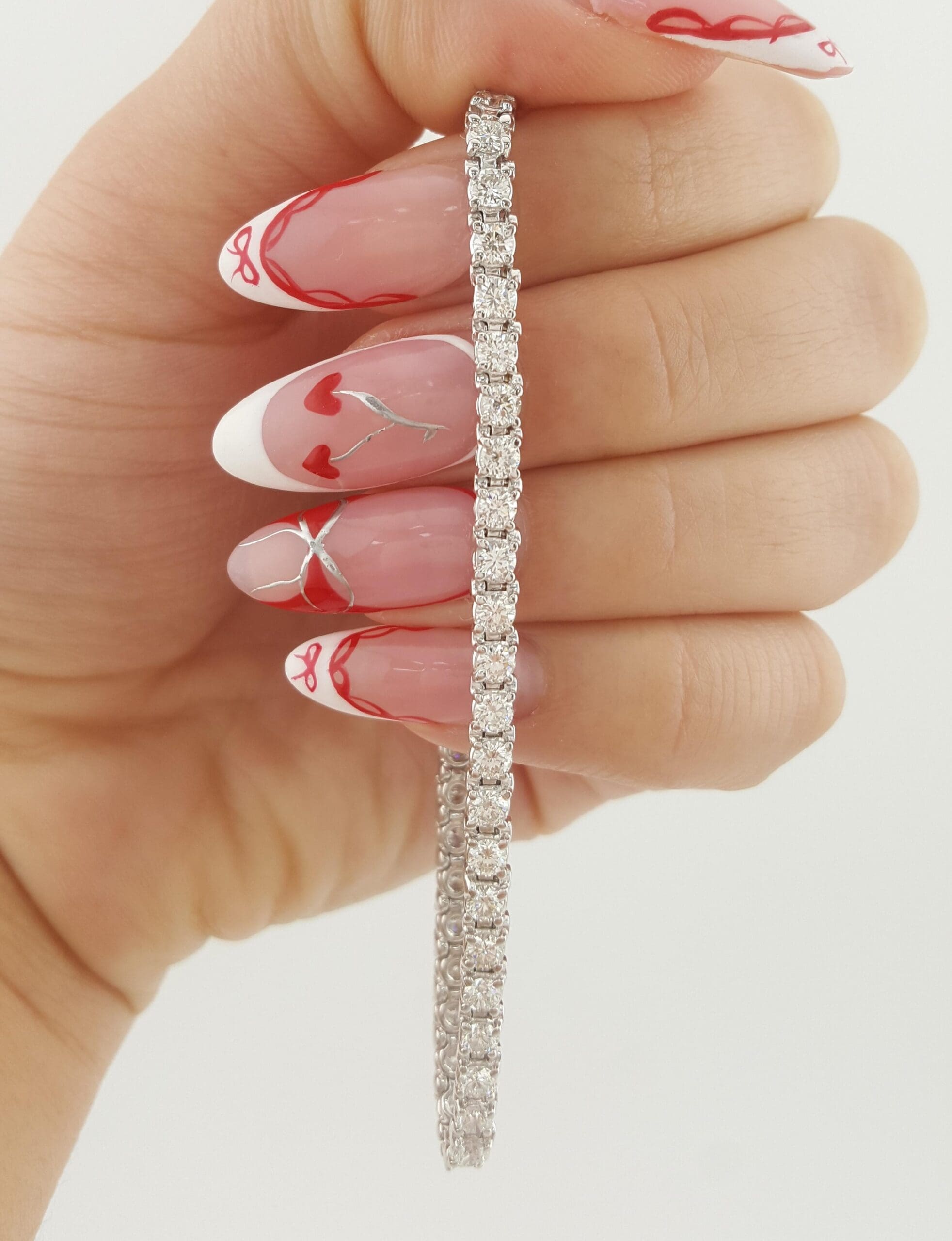 Round Diamond Tennis Bracelet 4 ct 14K White Gold 7" Retail $10,500