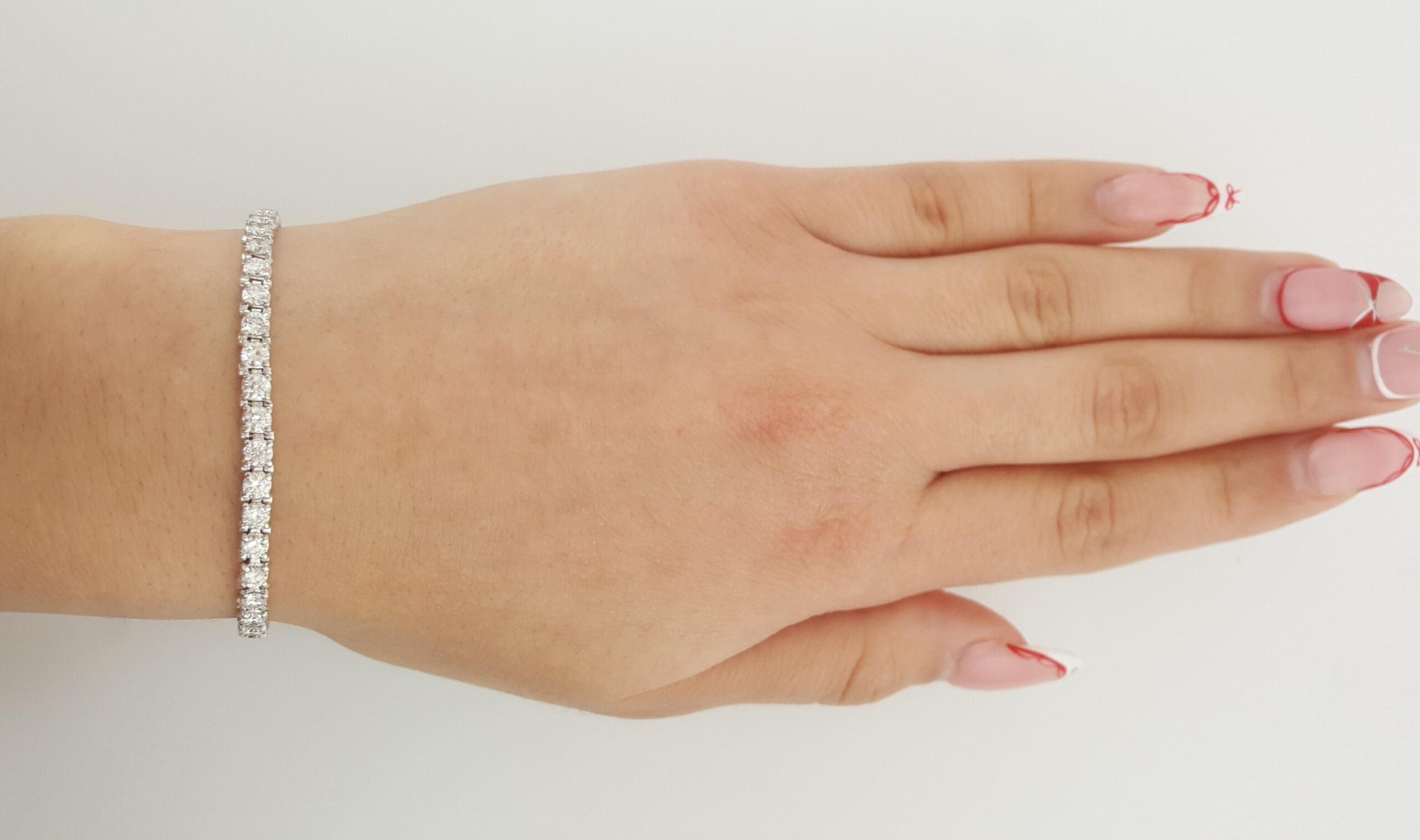 Round Diamond Tennis Bracelet 4 ct 14K White Gold 7" Retail $10,500