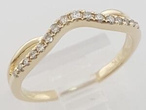 Round Diamond Curve Wedding Band Ring 0.2 ct 14k Yellow Gold 3.5 mm
