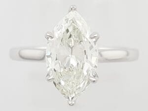 Marquise Natural Diamond Solitaire Engagement Ring 1.91 ct 14k W Gold Rtl $28K