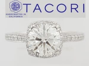 Tacori Dantela Lazare Kaplan Diamond Engagement Ring 1.64 ct 18k W Gold Rtl $22K