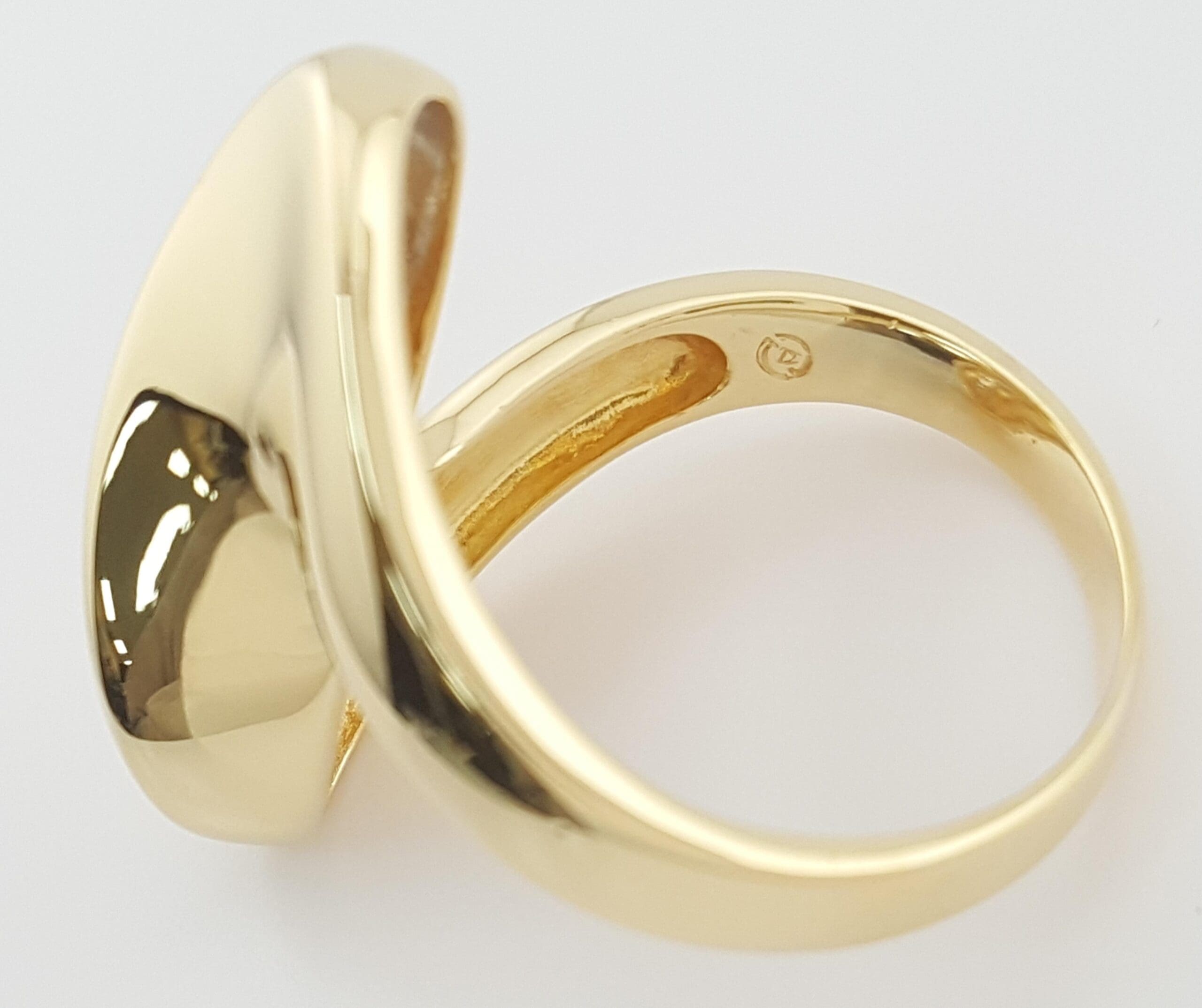 Baguette Diamond Swirl Channel Set Statement Ring 0.35 ct 18K Yellow Gold