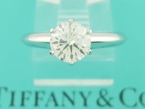 Tiffany & Co Round Diamond Solitaire Platinum Engagement Ring 0.87 ct Rtl $10k