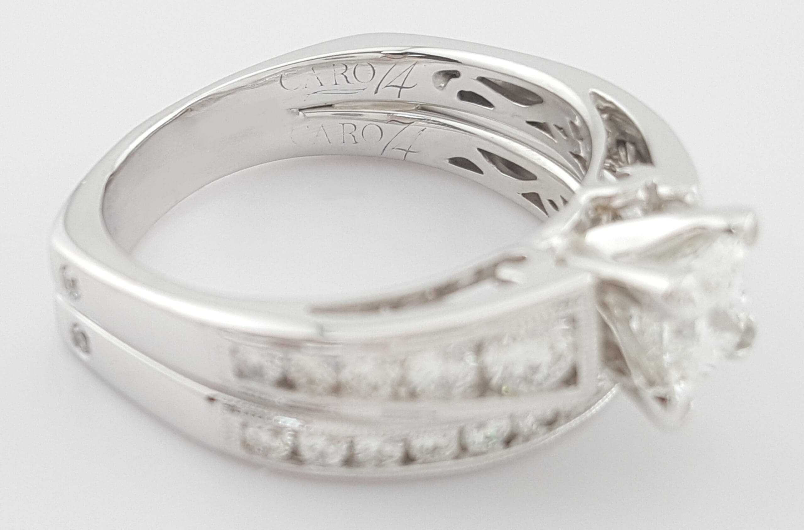 CARO74 Kaleidoscope Diamond Engagement Ring Set CARO 74 1.48 ct 14K W Gold Rt$8K