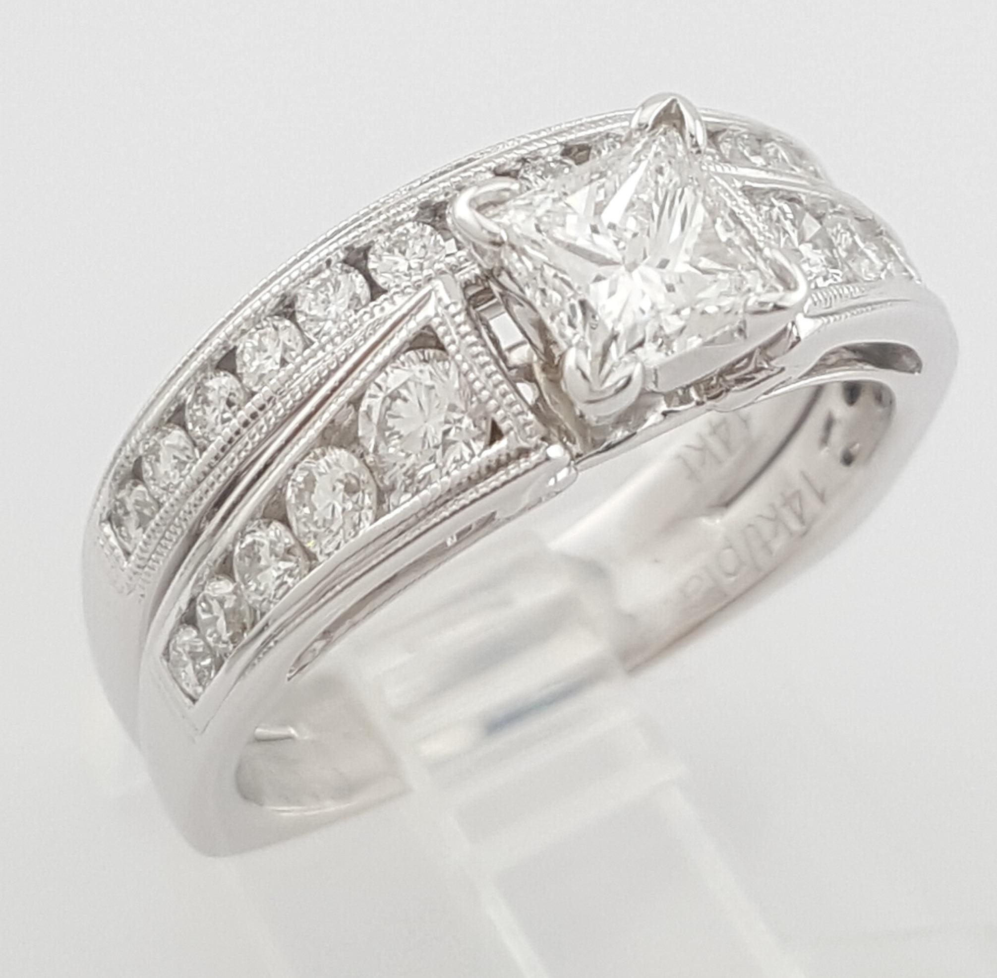 CARO74 Kaleidoscope Diamond Engagement Ring Set CARO 74 1.48 ct 14K W Gold Rt$8K