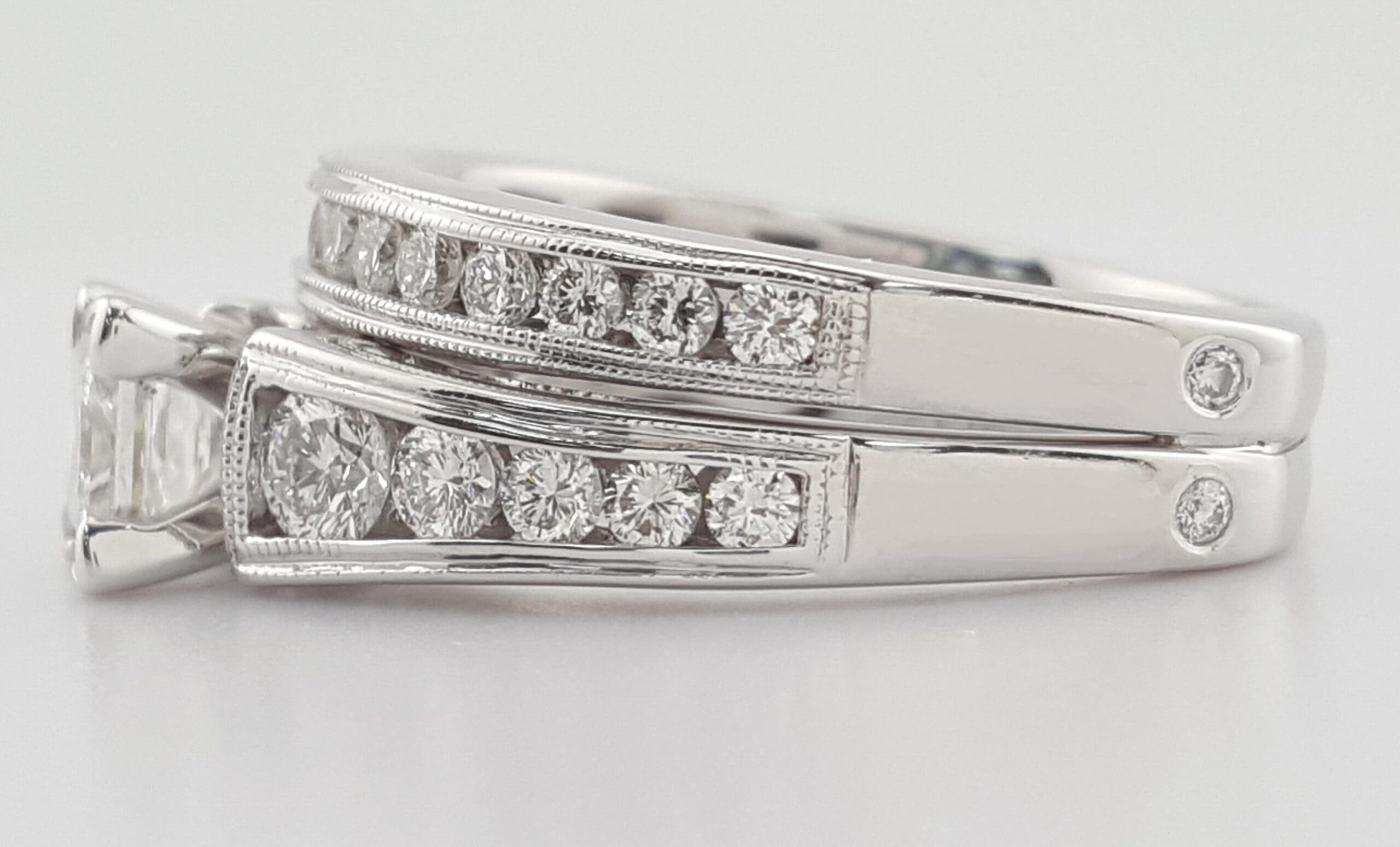 CARO74 Kaleidoscope Diamond Engagement Ring Set CARO 74 1.48 ct 14K W Gold Rt$8K