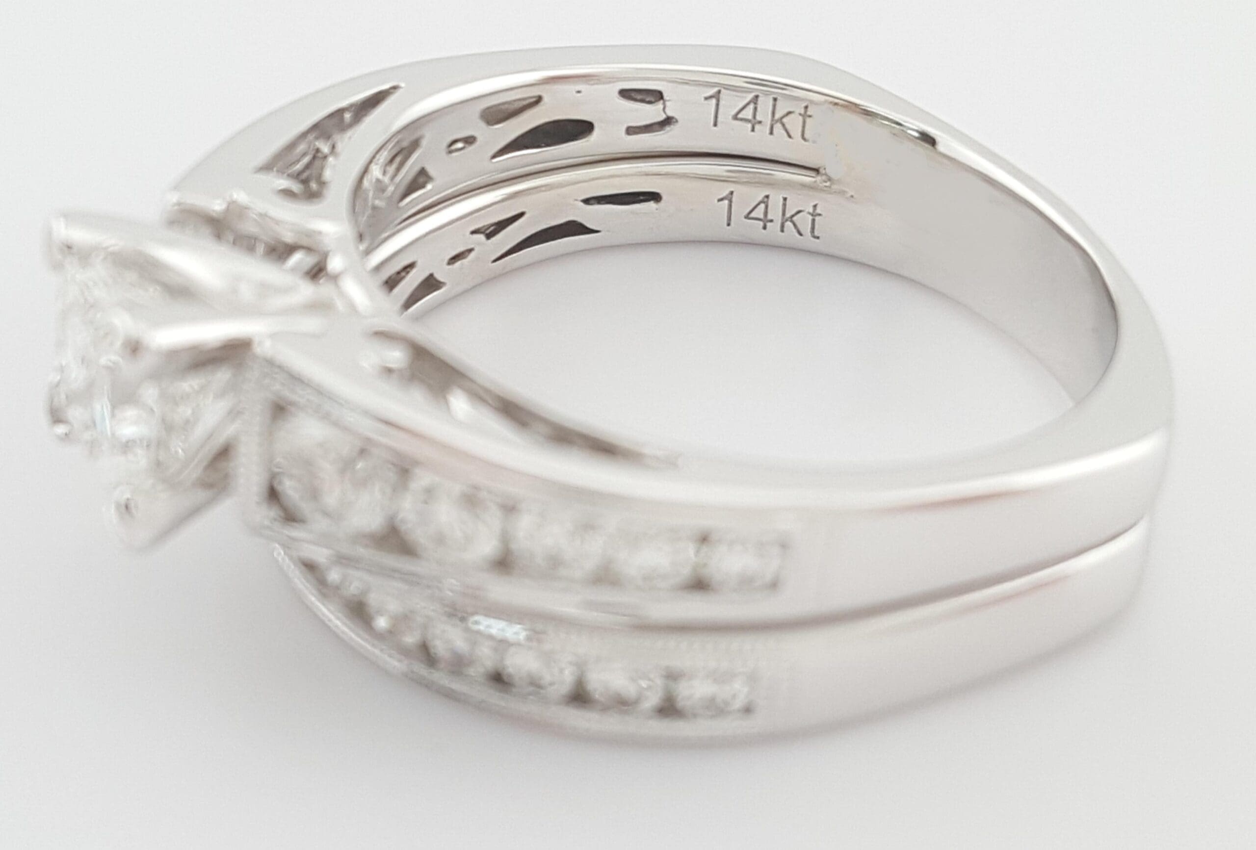 CARO74 Kaleidoscope Diamond Engagement Ring Set CARO 74 1.48 ct 14K W Gold Rt$8K