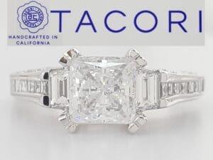 Tacori Three Stone 67307 Semi-Mount Engagement Ring 0.7ct 18k WG Retail $6080