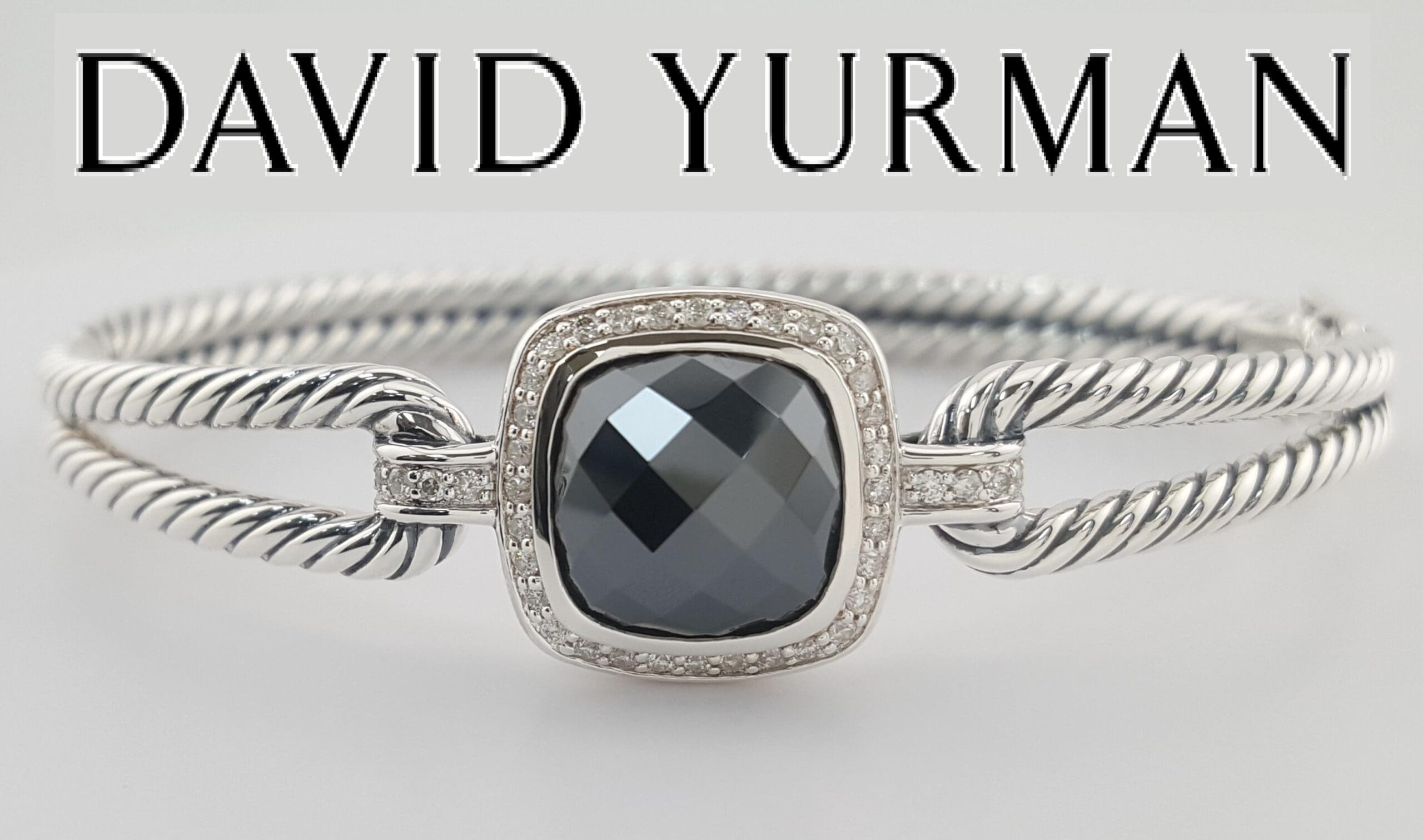 David Yurman Diamond Albion Cable Bracelet Silver 25 Grams 6.5"