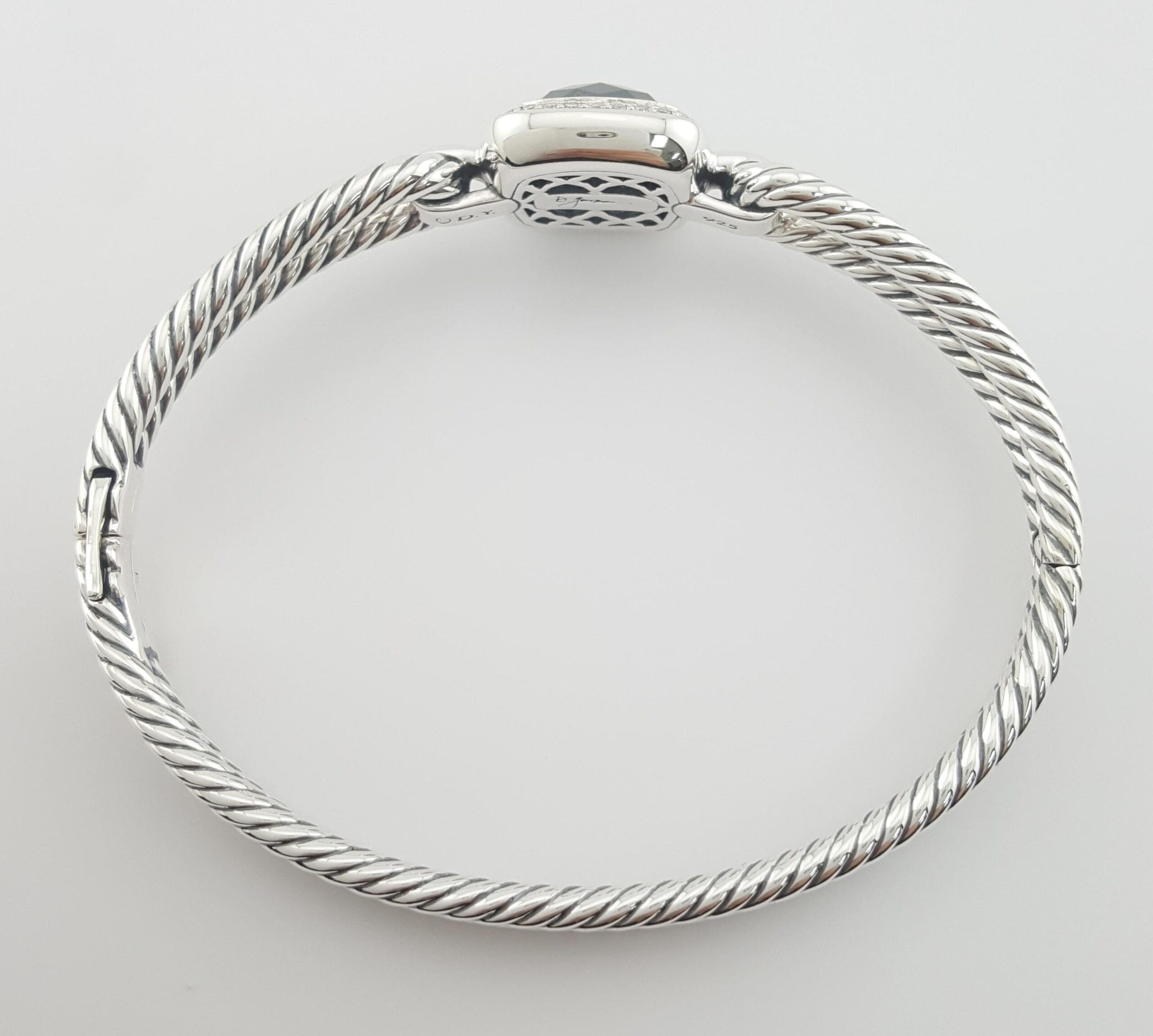 David Yurman Diamond Albion Cable Bracelet Silver 25 Grams 6.5"