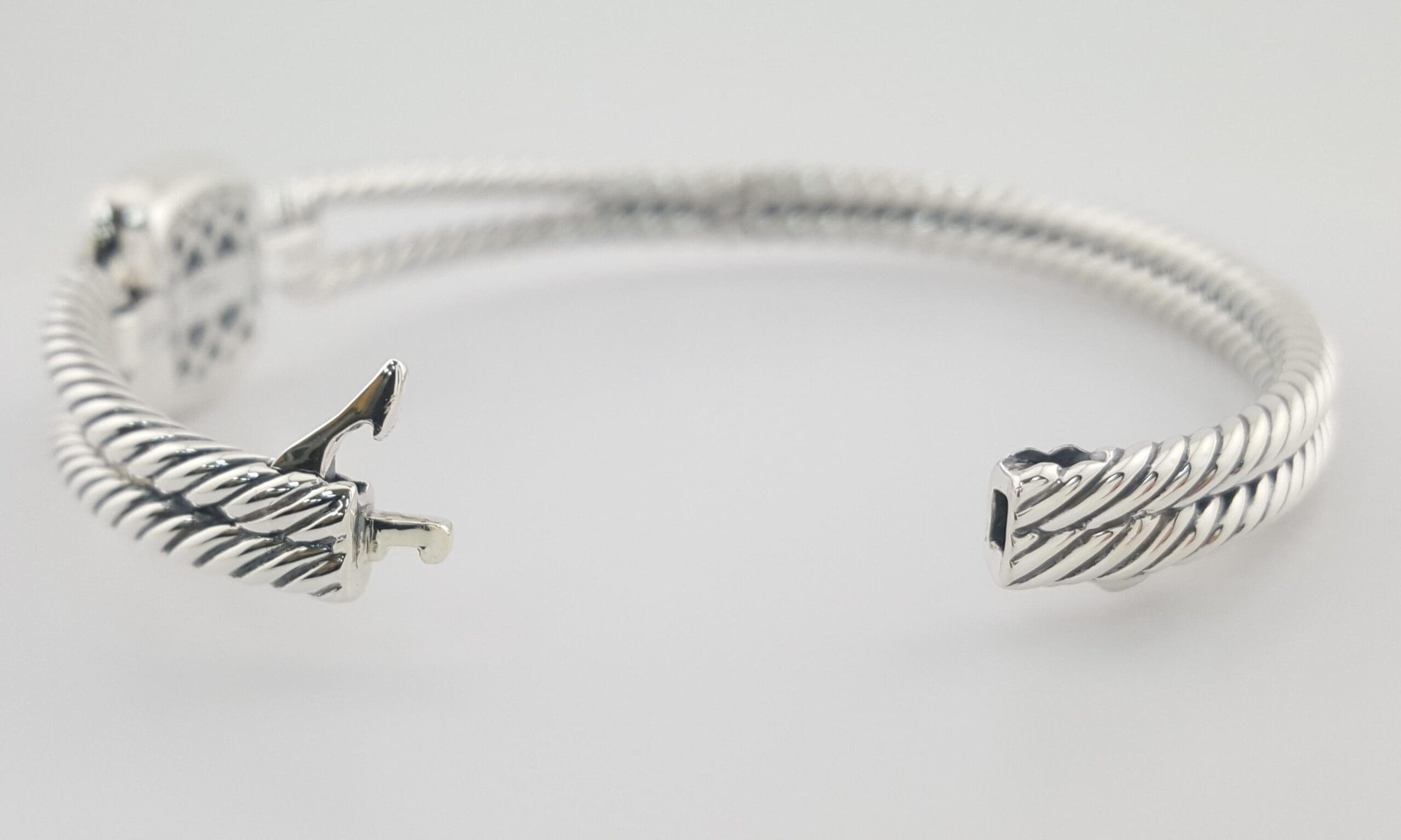 David Yurman Diamond Albion Cable Bracelet Silver 25 Grams 6.5"
