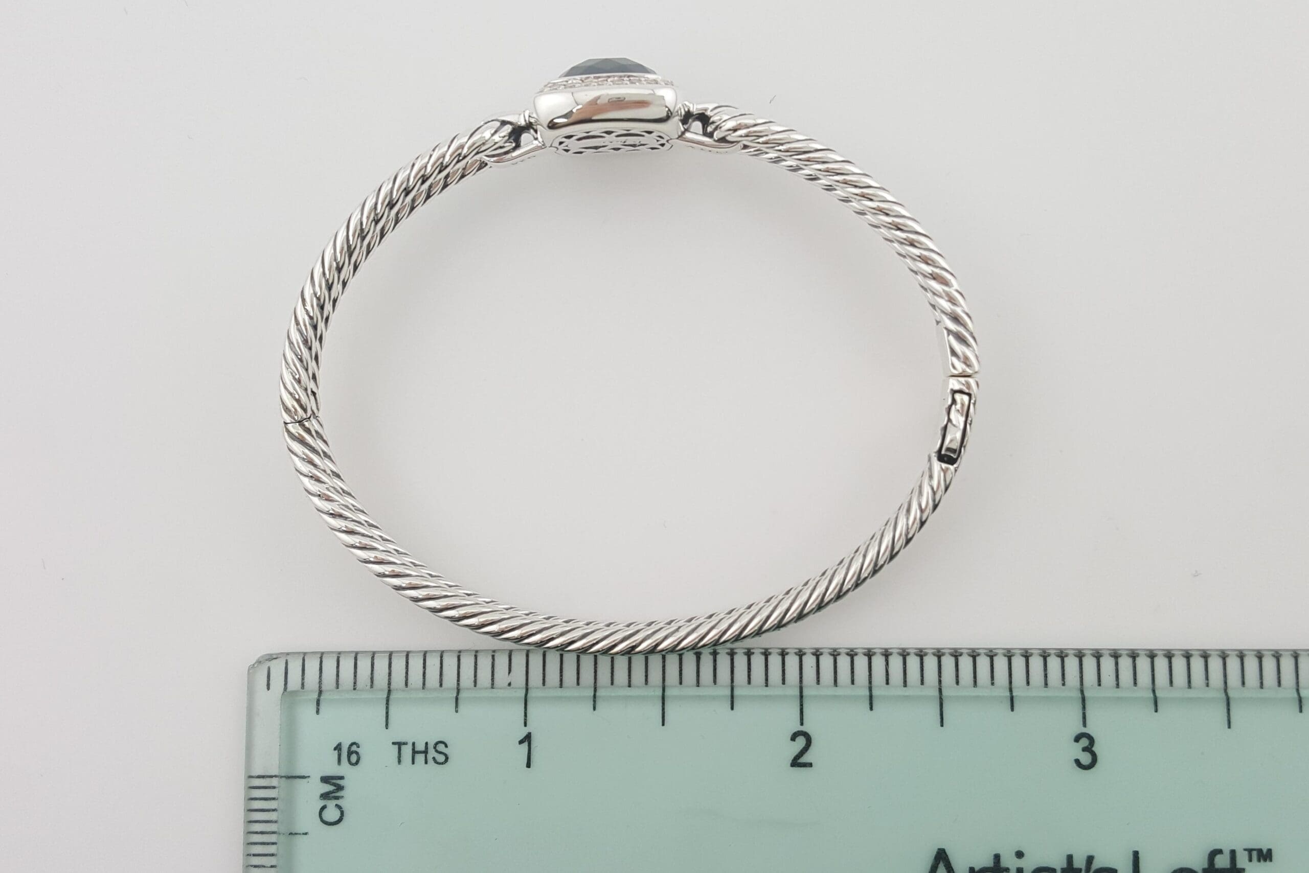 David Yurman Diamond Albion Cable Bracelet Silver 25 Grams 6.5"