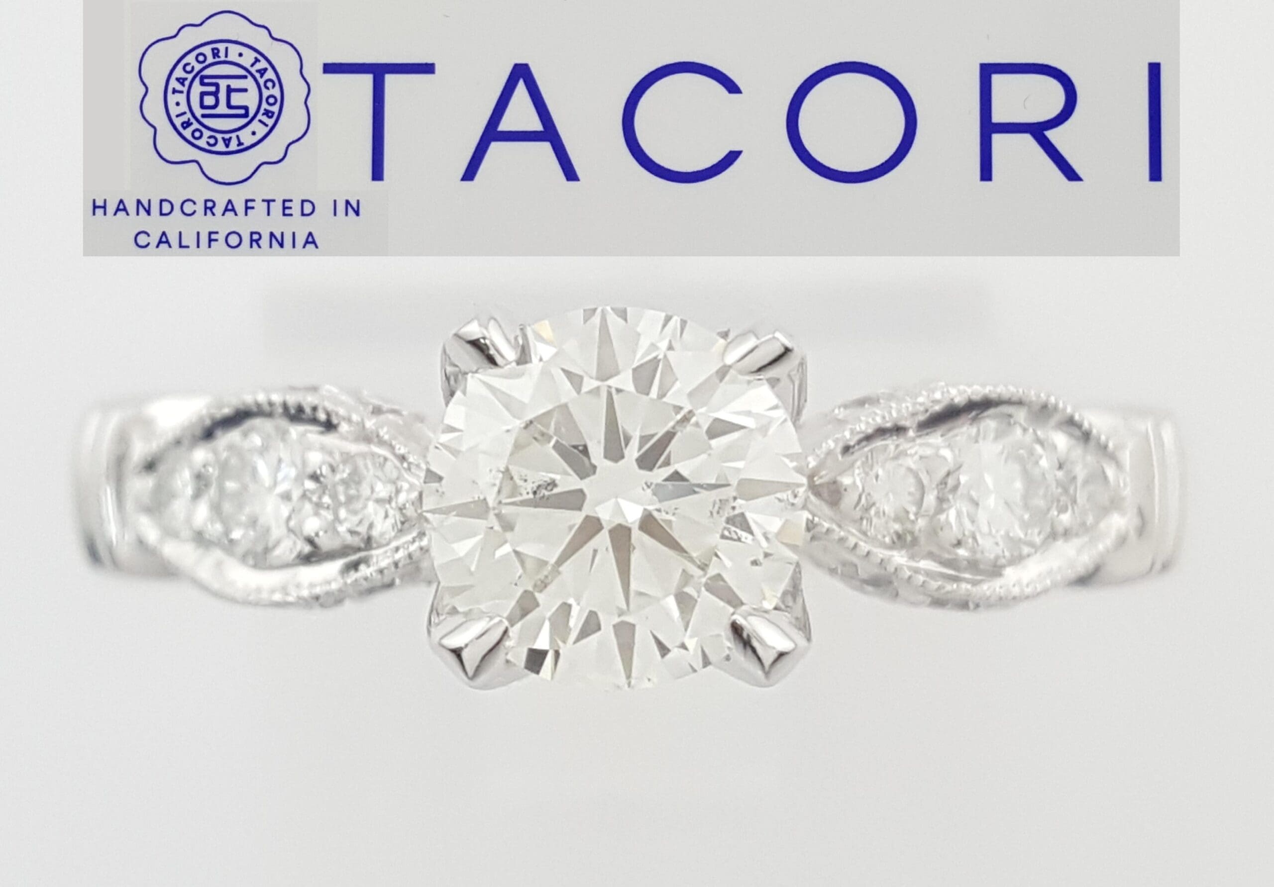 Tacori Round Diamond 67264 Engagement Ring 1.42 ct Platinum Retail $10,200