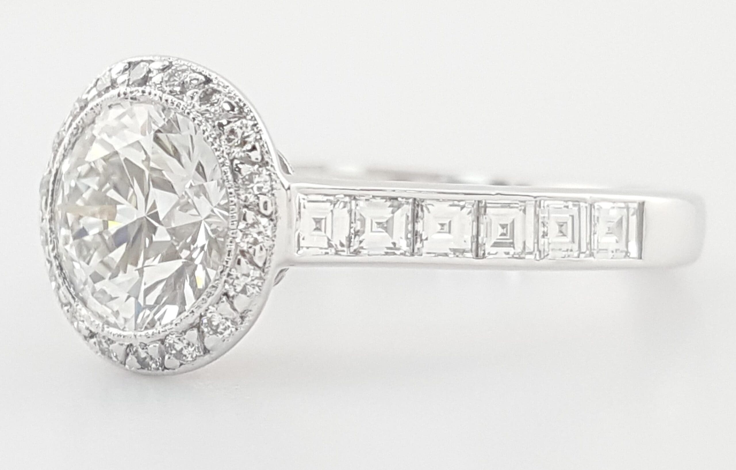 Tiffany & Co Embrace Round Diamond Halo Engagement Ring 1.68 ct Retail $24,500