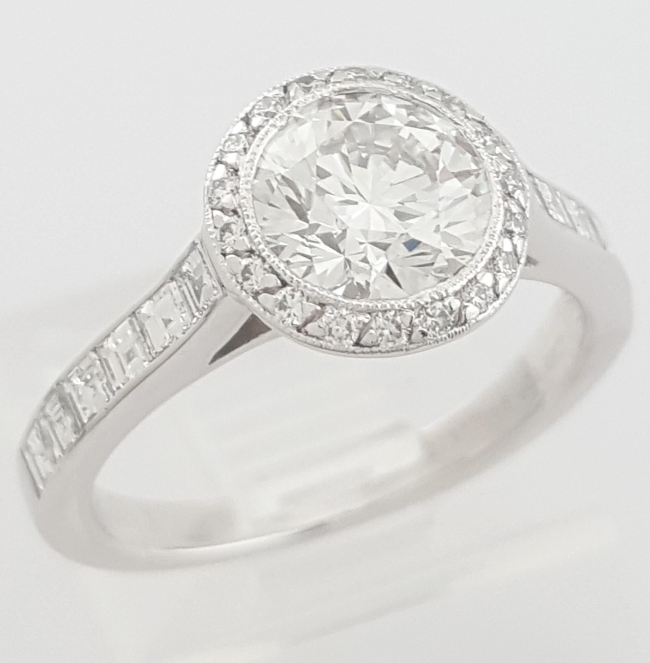 Tiffany & Co Embrace Round Diamond Halo Engagement Ring 1.68 ct Retail $24,500