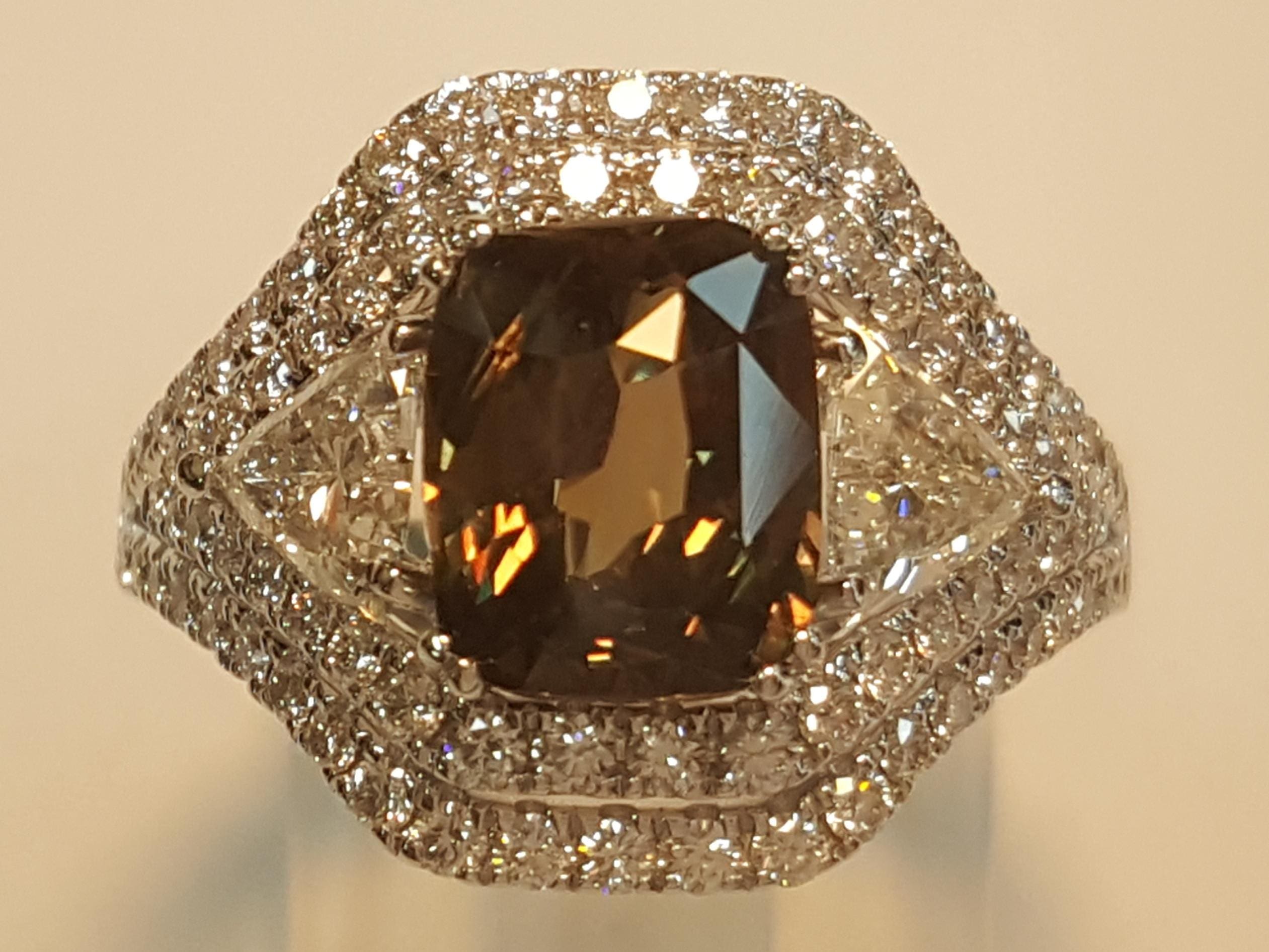 Alexandrite & Diamond 4.69 ct 18k White Gold Ring GIA Retail $48,000
