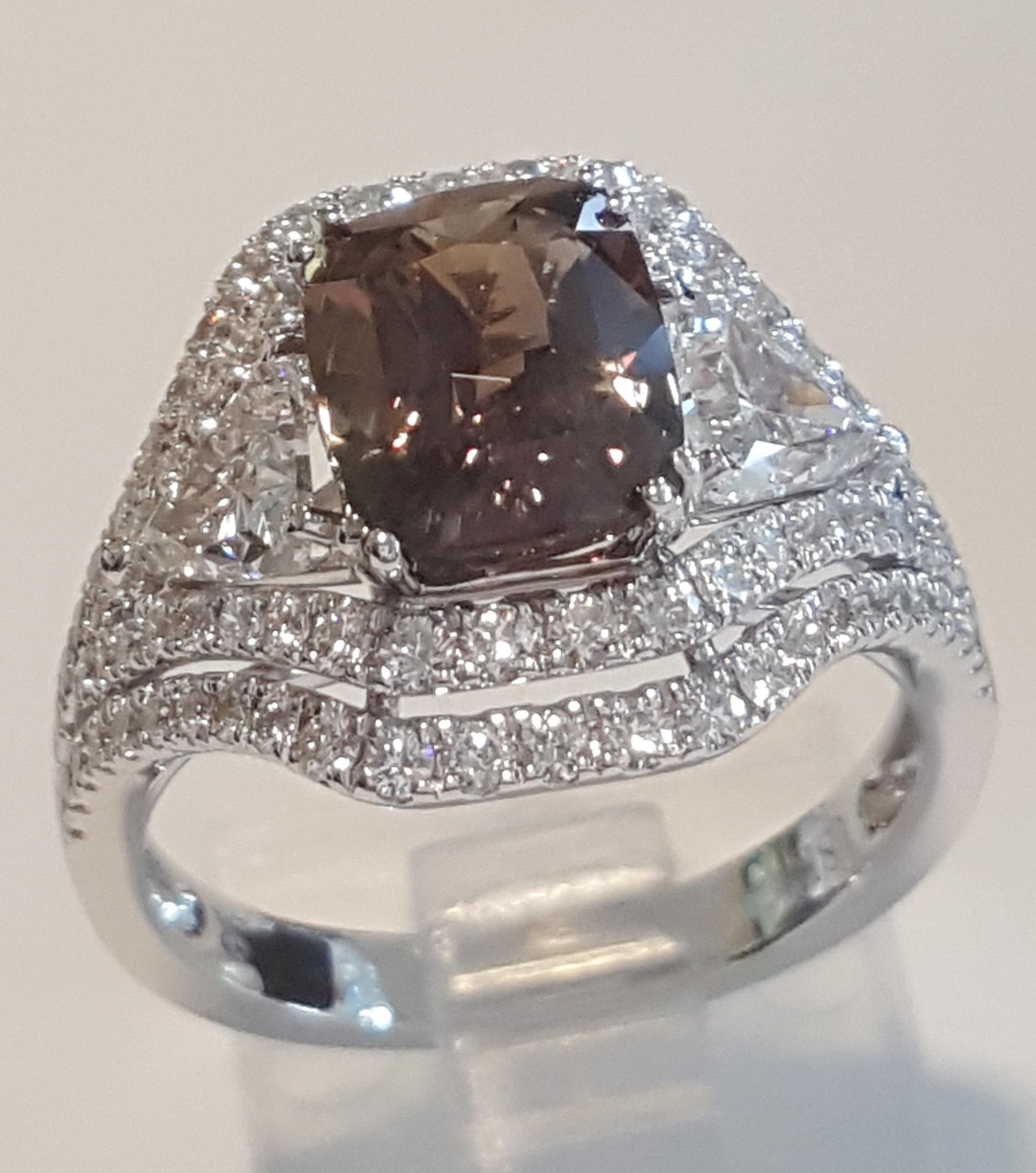 Alexandrite & Diamond 4.69 ct 18k White Gold Ring GIA Retail $48,000